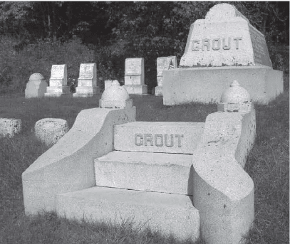 Many members of the Grout family, including Congressman William Wallace Grout, are buried in this cemetery that sits at the border of St. Johnsbury and Kirby. The Grout Homestead is clearly visible from the gravesite.